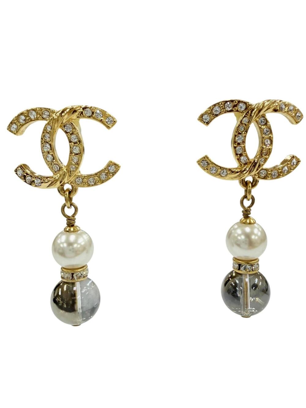 Chanel Cc Logo Earrings Metal Gold-Tone #347185C11B